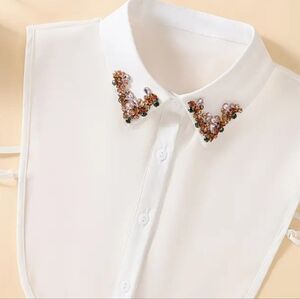 Embellished Detachable White Collar Dickey